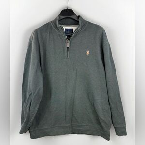 US Polo Assn. Men's 2XL Sweatshirt Quarter Zip Faded Charcoal 1/4 Zip Pullover